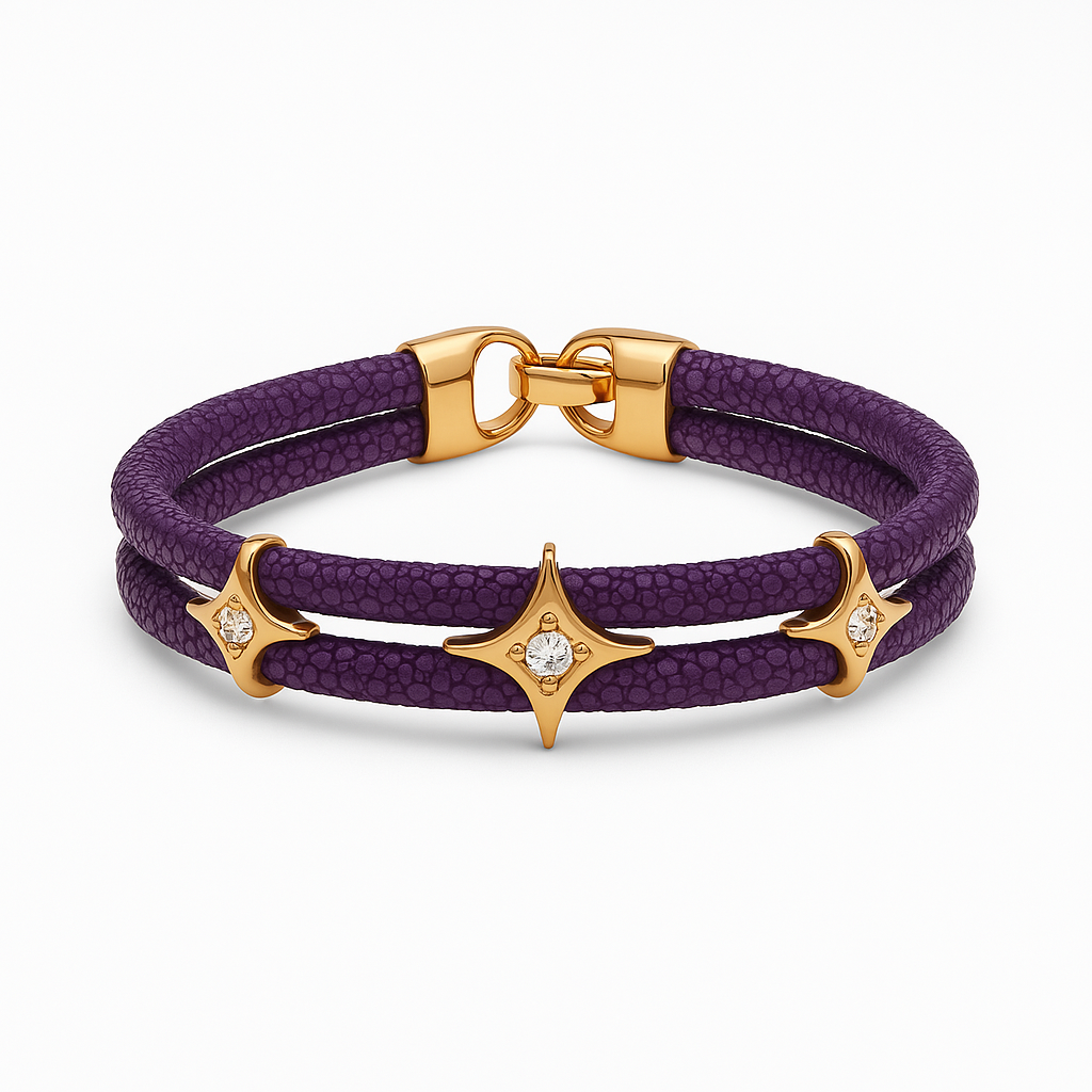 Celeste Luxe Stingray Bracelet - Deep Amethyst