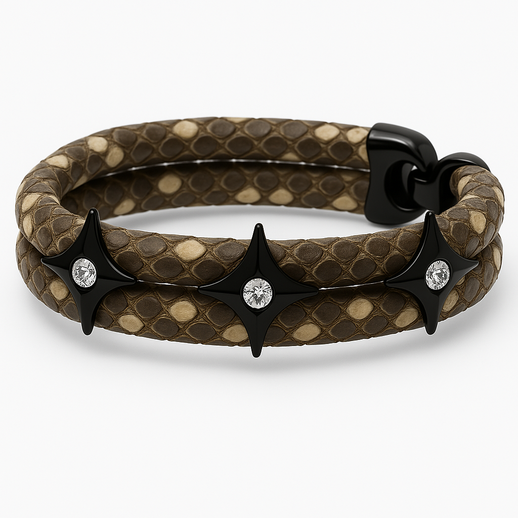 Celeste Luxe Python Bracelet - Earth Stone Silk