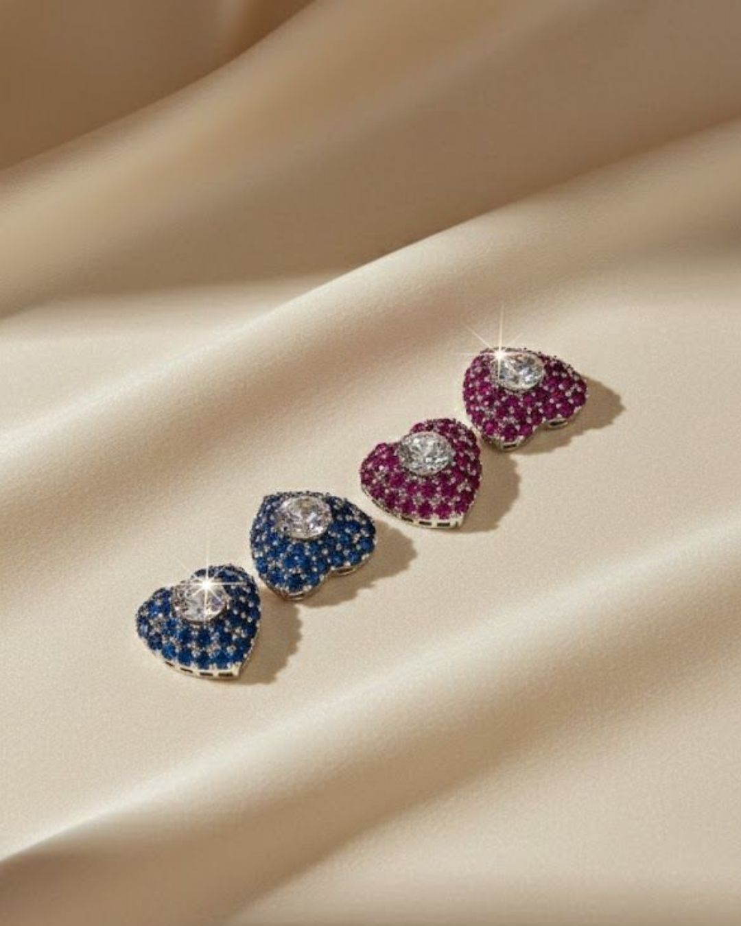Midnight Heart Stud Earrings