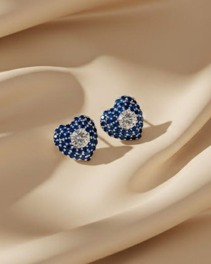 Midnight Heart Stud Earrings
