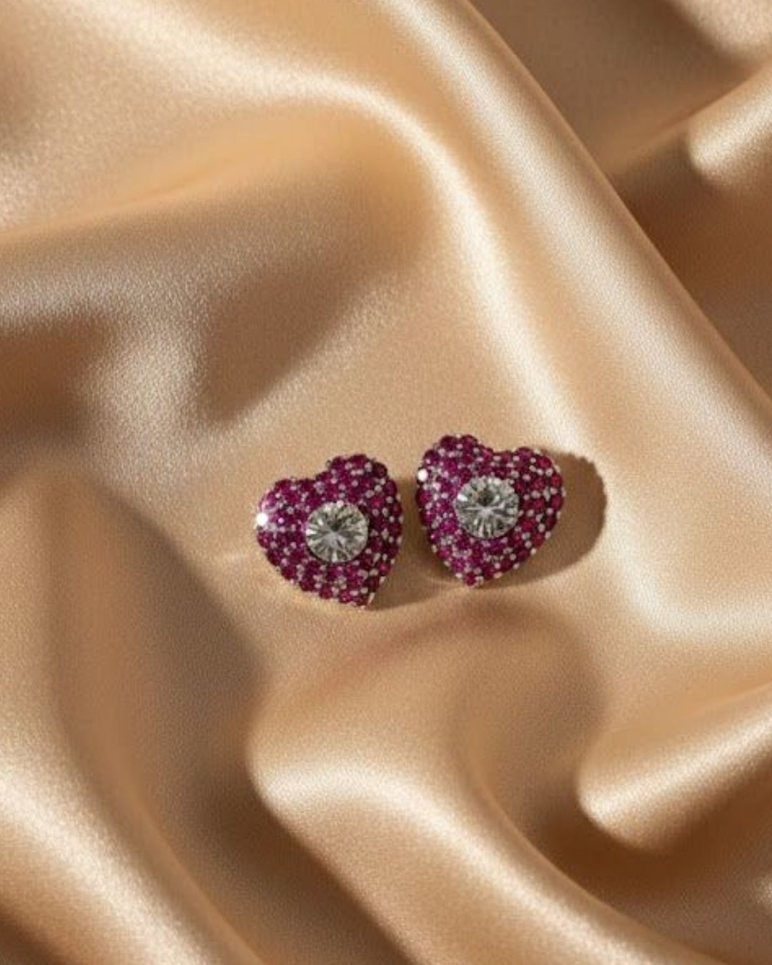 Midnight Heart Stud Earrings