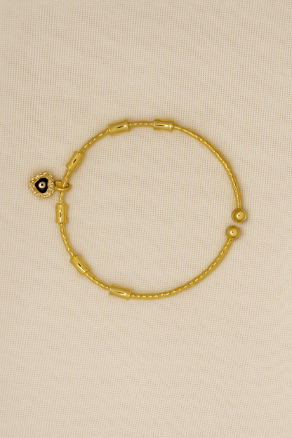 Evil Eye Heart Charm Bracelet