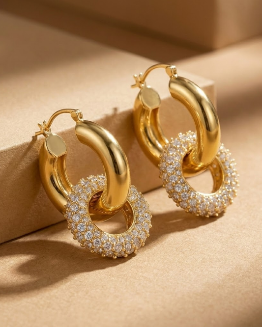 Lustre Luxe Crystal Hoop Earrings